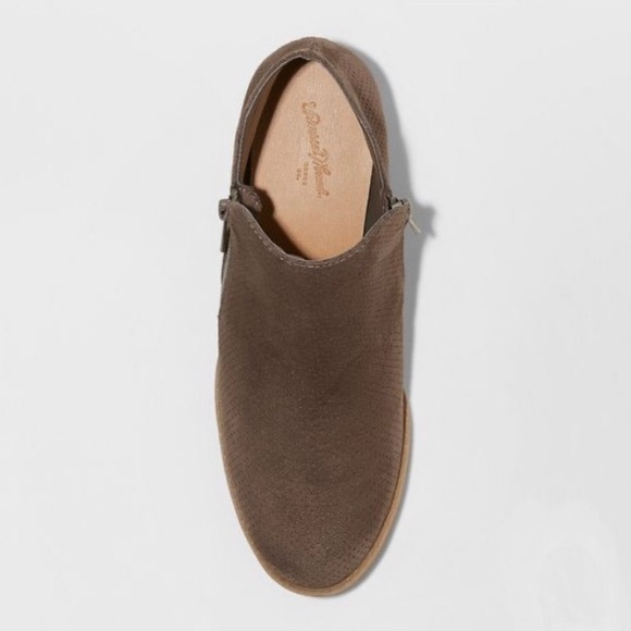 Gray MicroSuede Perforation Zipper Bootie, NWT - Picture 3 of 4